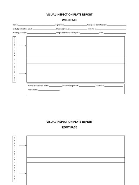 Image result for Visual Inspection Report Form