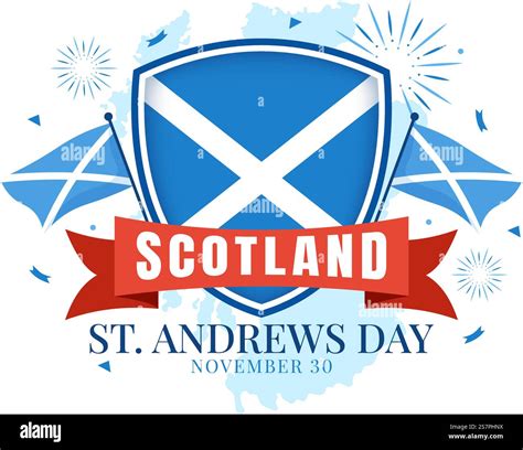 Happy St Andrew Day Vector Illustration on 30 November with Scotland ...
