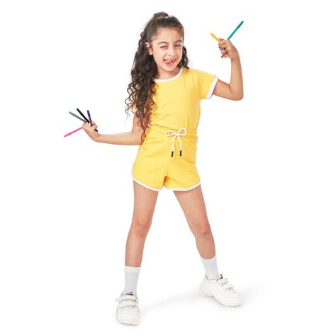 Yellow Tshirt and Yellow Runner Shorts Set