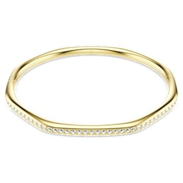 Dextera bangle, Octagon shape, Round cut, White, Gold-tone plated ...
