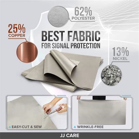 Buy JJ CARE Faraday Fabric [Pack of 2], 44 x 39” Shielding Faraday ...