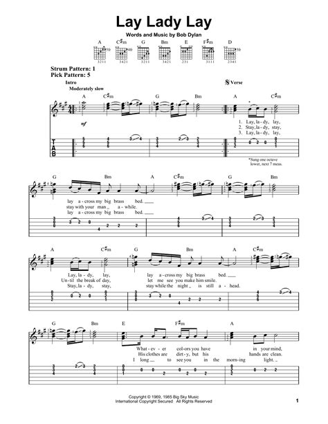 Lay Lady Lay by Bob Dylan - Easy Guitar Tab - Guitar Instructor