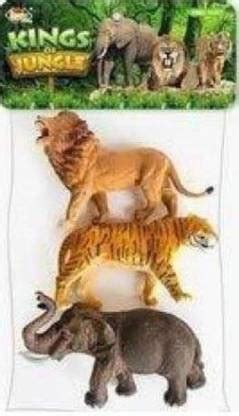 TINY TREASURES Wild Animals Figures Set for Kids Educational Toy ...