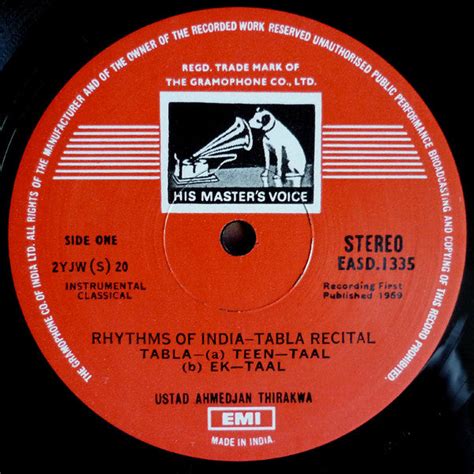 Ustad Ahmedjan Thirakhwa And Ustad Amir Hussain Khan - Rhythms Of India ...