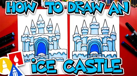 How To Draw An Ice Castle - Art For Kids Hub