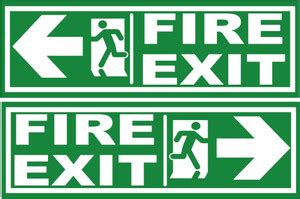 surmul Fire Exit Left And Right Sign Board For School, Colleges ...