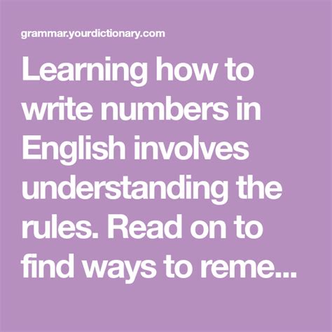 Number Rules in Writing Numbers 的图像结果