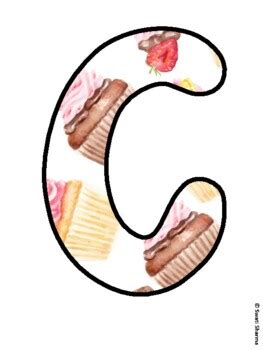 COMMITMENT IS SWEET! Cupcake Bulletin Board Letters school resource by ...