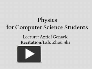 Image result for Physics for Computer Science