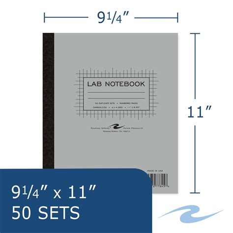 Carbonless Lab Book with Numbered Sets, 4x4 Grid Ruled, 11" x 9.25", 50 ...
