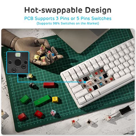 Buy RK ROYAL KLUDGE RK84 Blue Backlit 75% Triple Mode BT5.0/2.4G/USB-C ...