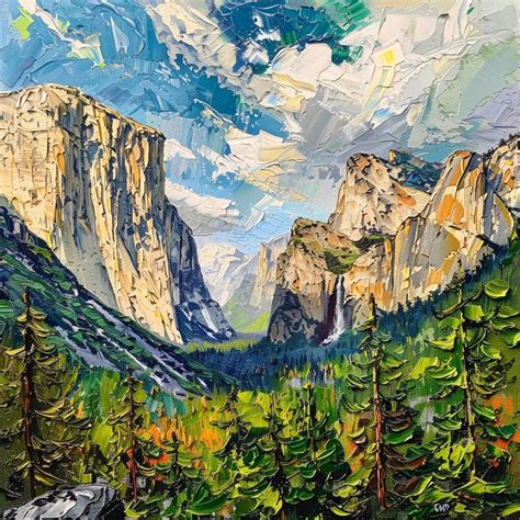 Yosemite Oil Painting, Impasto Painting, Home Decor, Wall Art, Original Painting, Personalized ...