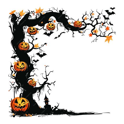 Collection of Halloween borders clip art vector | Premium AI-generated ...