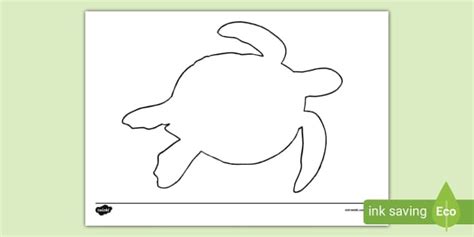 Turtle Outline Printable Template | Ocean Resources | Twinkl