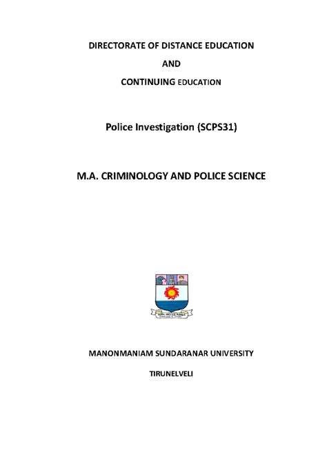 SCPS31: Comprehensive Guide to Police Investigation Techniques - Studocu