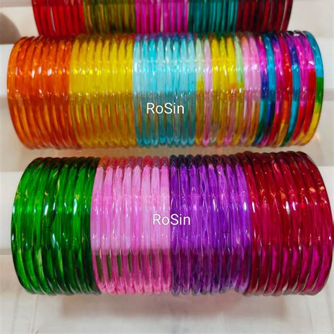 3mm crystal jelly glass bangles (check size measurement in description ...