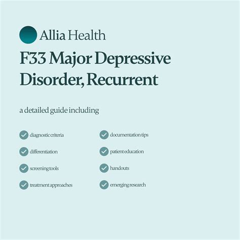 Major Depressive Disorder Recurrent (F33) - ICD-10 Guide for Clinicians ...