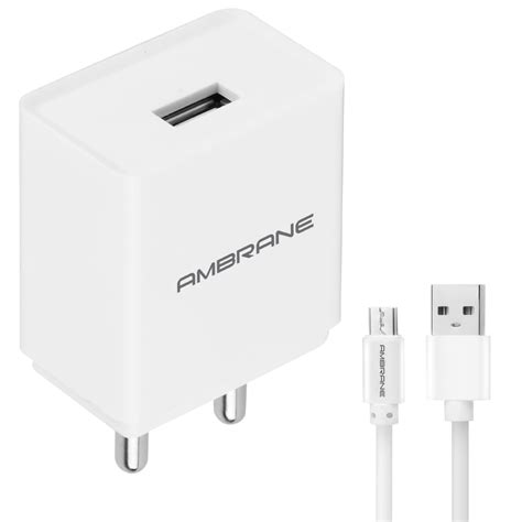 Buy Ambrane Wall Charger, 10.5W, Multilayers Chipset Protection, BIS ...