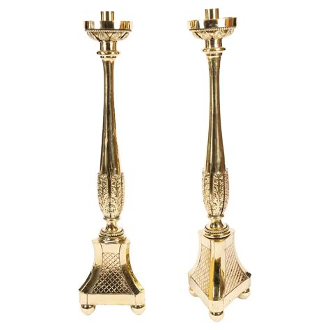 Pair of Vintage Floor Standing Candelabra at 1stDibs