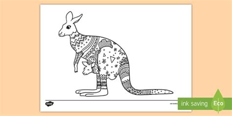 Kangaroo Mindfulness Colouring Page Ι Twinkl Brain Breaks.