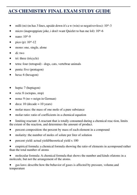 ACS CHEMISTRY FINAL EXAM STUDY GUIDE 2024/2025 | QUESTIONS WITH 100% ...