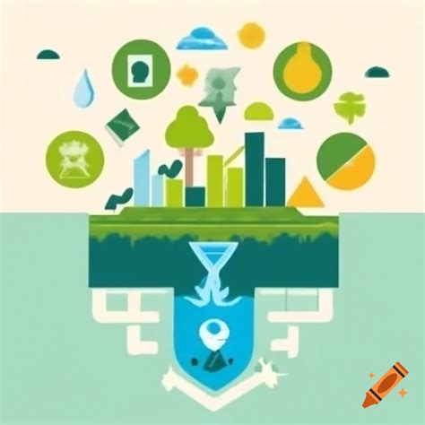 Infographic illustrating environmental impacts like deforestation and water pollution on Craiyon