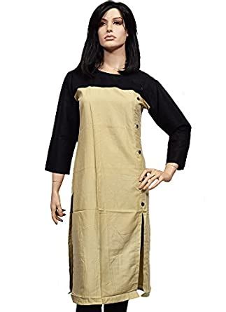 Buy Boat Neck A-Line Cotton Kurti at Amazon.in