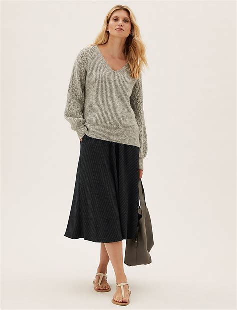 Buy Striped Midi Circle Skirt at Marks & Spencer