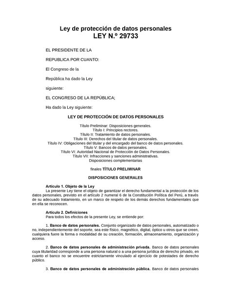 LEY-29733 nueva S Tendencias - Ley de protección de datos personales ...