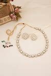 Buy White Diamonds, Stones Floret Kundan And Polki Studded Jewellery ...