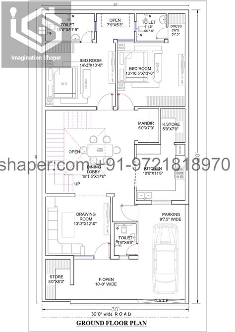 1800 house plan and design - 30x60 House Plans and elevation designs ...