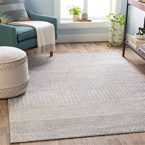 Livabliss Monaco 8 X 10 (ft) Medium Gray Indoor Stripe Industrial Area Rug MOC2304-710103 at ...