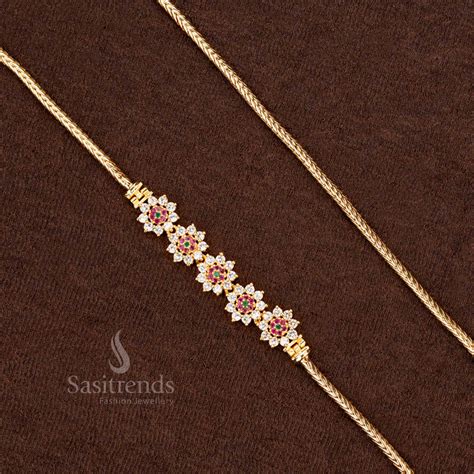One Gram Micro Gold Plated Guaranteed Mugappu Chains – Sasitrends