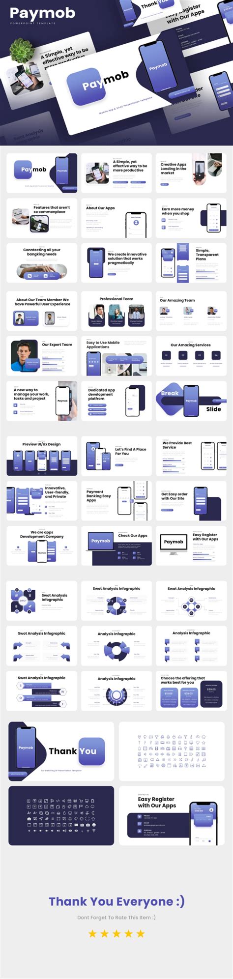 Paymob - Mobile App & SAAS PowerPoint Template | Powerpoint templates ...