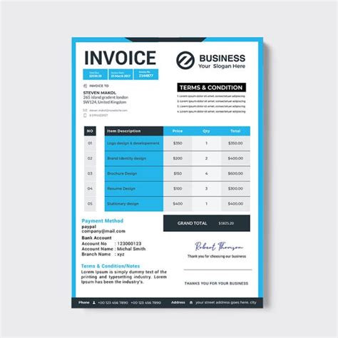 Simple Blue Invoice Excel 的图像结果