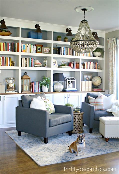 White Bookcase Living Room Decorating Ideas