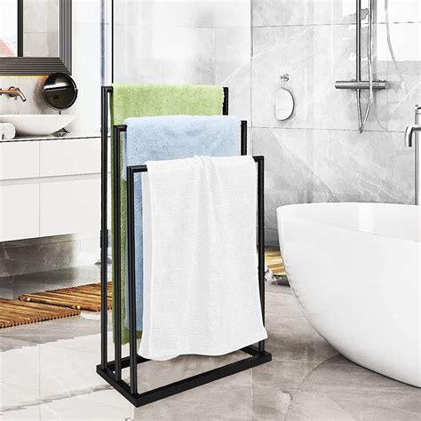 Amazon.com: 3 Tiers Stainless Steel Towel Rack, Freestanding Towel for ...