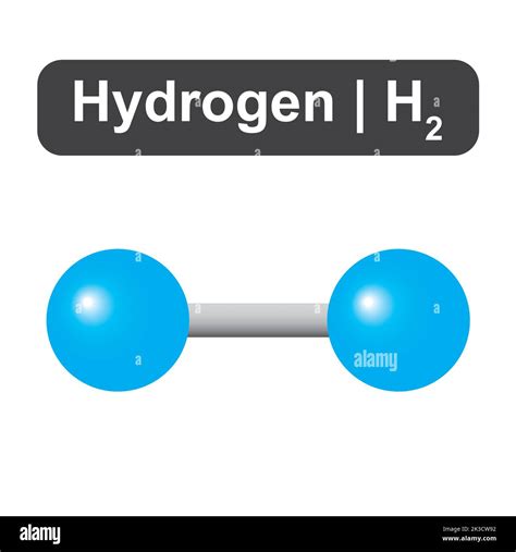 Molecular Model of Hydrogen (H2) Molecule. Vector Illustration Stock ...