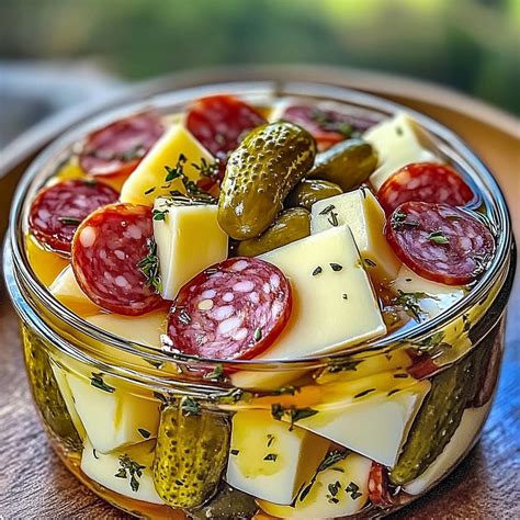 Easy Marinated Cheese Appetizer with Salami & Pickles – Healthy Recipes