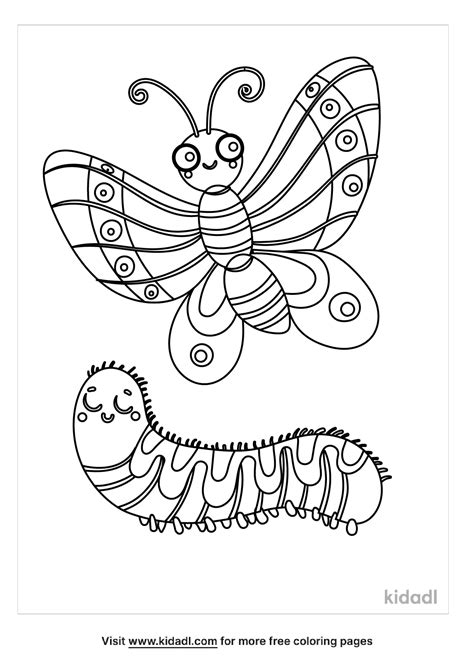 Coloring Pages Caterpillar To Butterfly