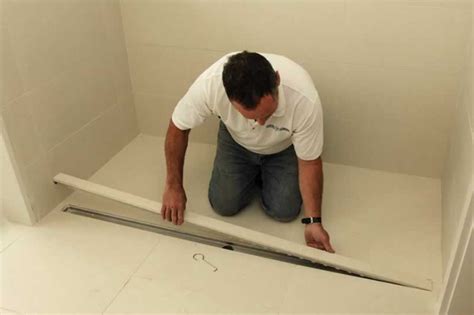 Image result for How Install Linear Drain in Walk-In Shower Non-Step