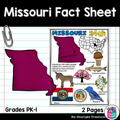 Missouri Fact Sheet for Early Readers - A State Study | Made By Teachers