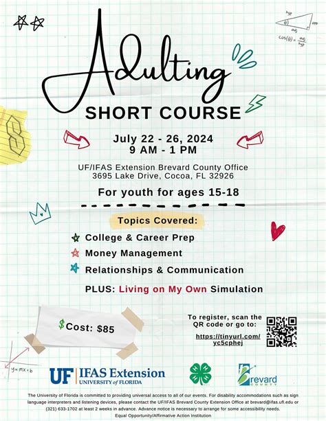 Adulting Camp Short Course, UF/IFAS Extension - Brevard County, Cocoa ...