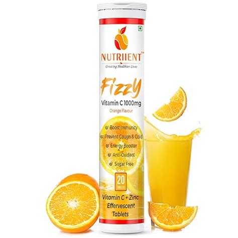 Nutriient Vitamin C & Zinc Effervescent Tablets - 20 Tablets | Stronger ...