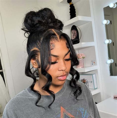 High Bun Hairstyles With Bangs For Black Women
