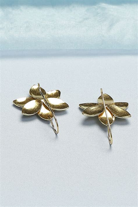 Gold Flower Studs at Biba India