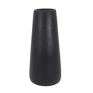 Buy Gemseek Black Ceramic Flower Vase, 8 inch Tall Modern Vase for ...