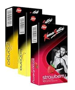 Buy KamaSutra Mango + Banana + Strawberry Flavoured Condoms for Men ...
