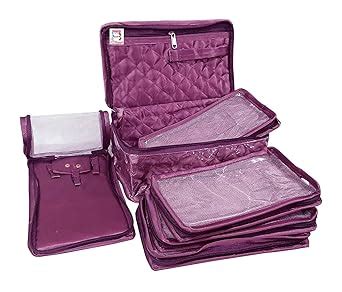 atorakushon Satin Makeup Pouches Cosmetic Necklace Earrings Vanity ...