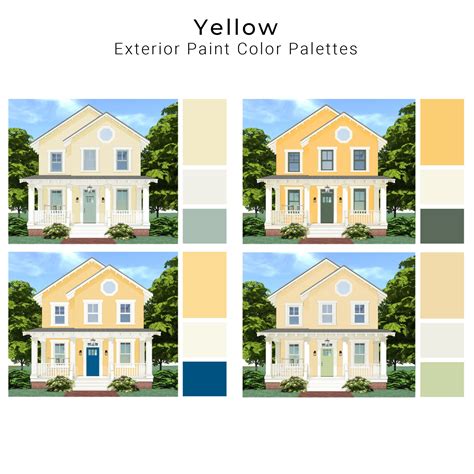 Yellow Exterior Paint Home Palettes | Yellow House Exterior Paint ...